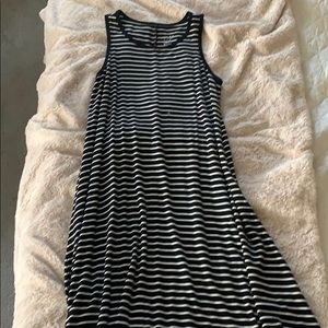 Black and white striped dress